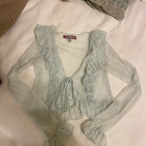 Urban Outfitters Light Blue Lace Blouse